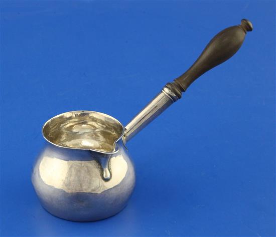 A George II silver brandy saucepan by John Gamon, gross 90 grams.